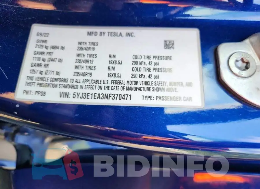 5YJ3E1EA3NF370471 Photo# 12
