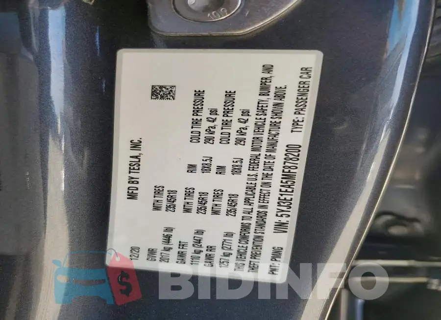 5YJ3E1EA5MF878200 Photo# 13