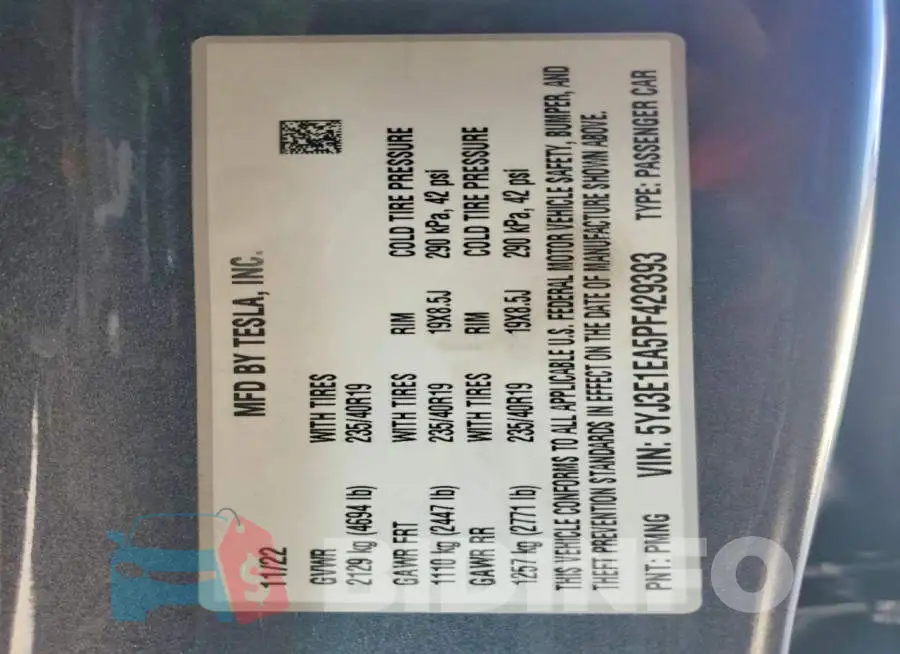 5YJ3E1EA5PF429393 Photo# 13