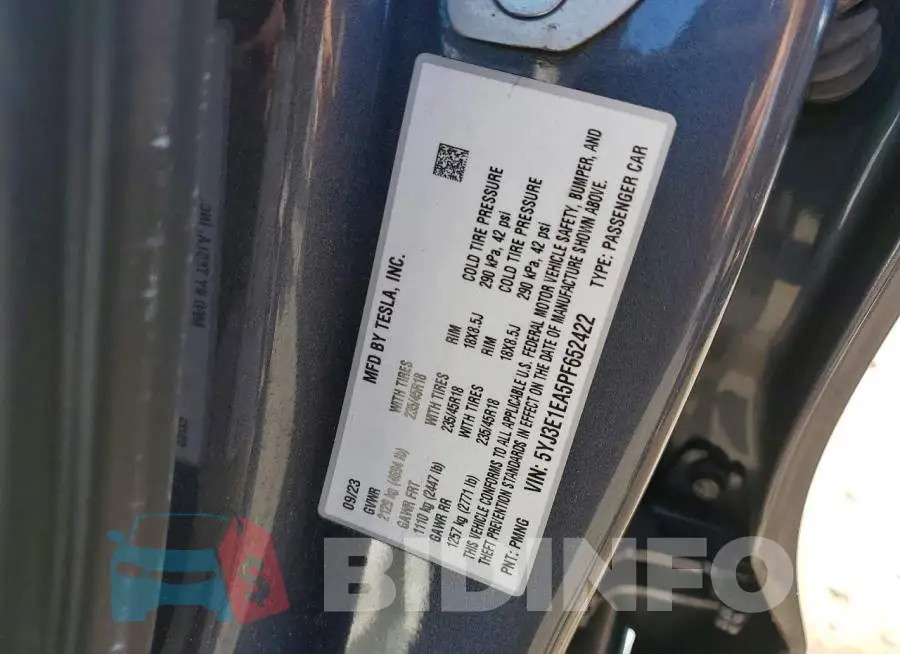 5YJ3E1EA5PF652422 Photo# 12