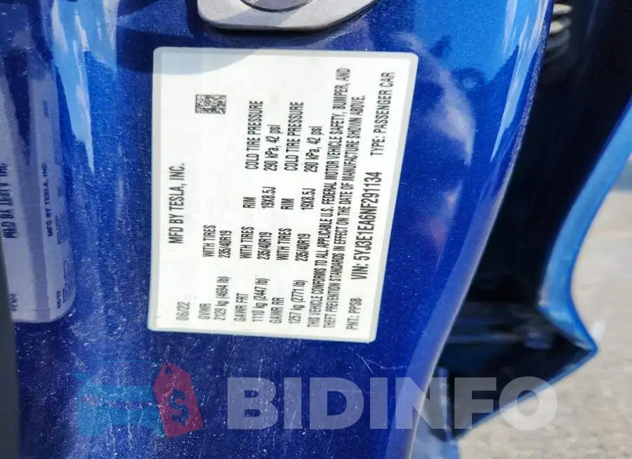 5YJ3E1EA6NF291134 Photo# 12