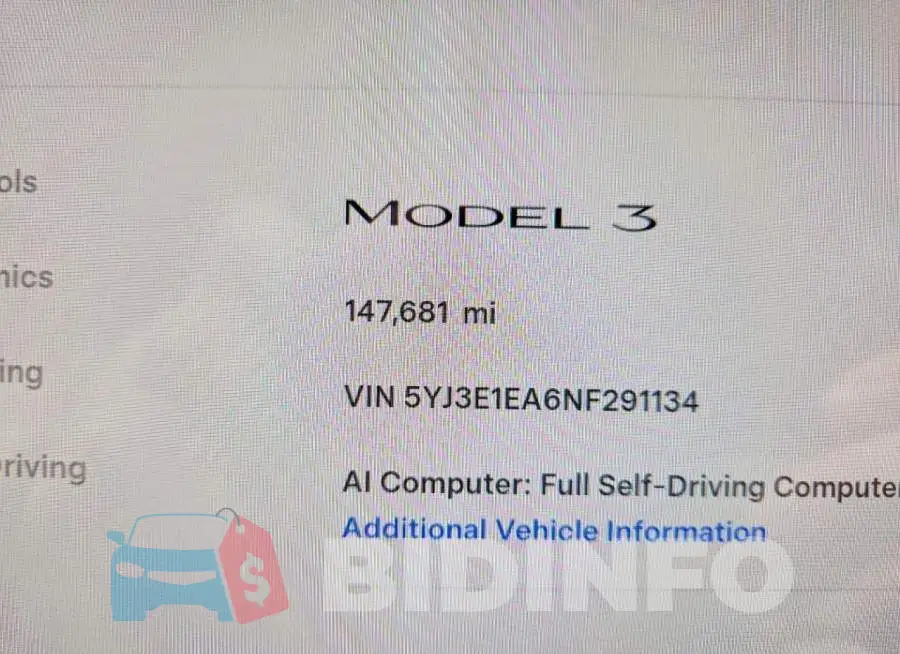 5YJ3E1EA6NF291134 Photo# 9