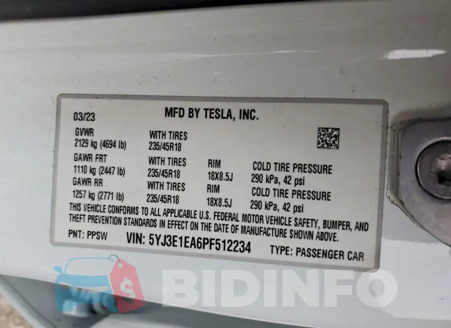 5YJ3E1EA6PF512234 Photo# 12