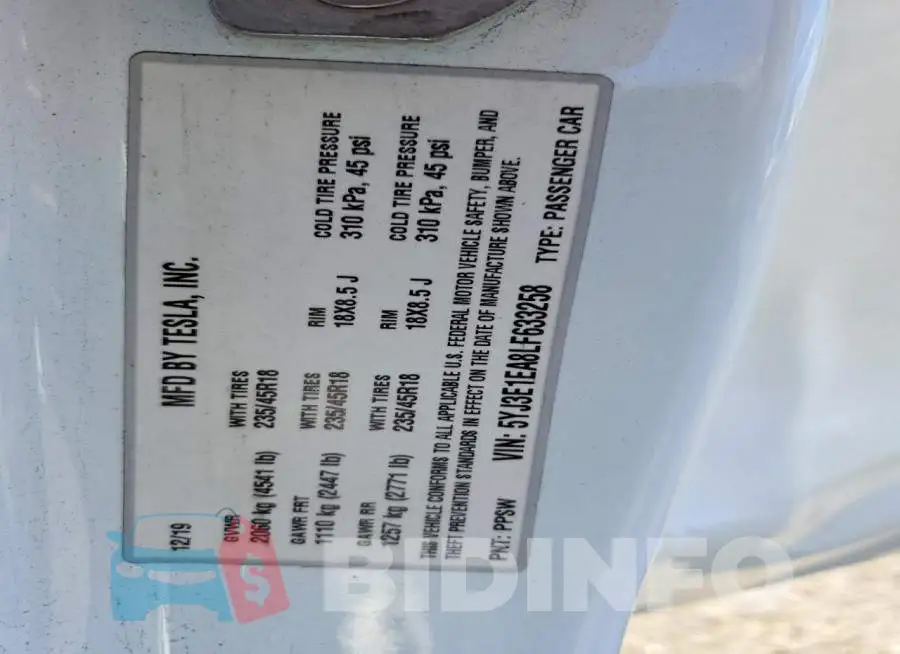 5YJ3E1EA8LF633258 Photo# 13