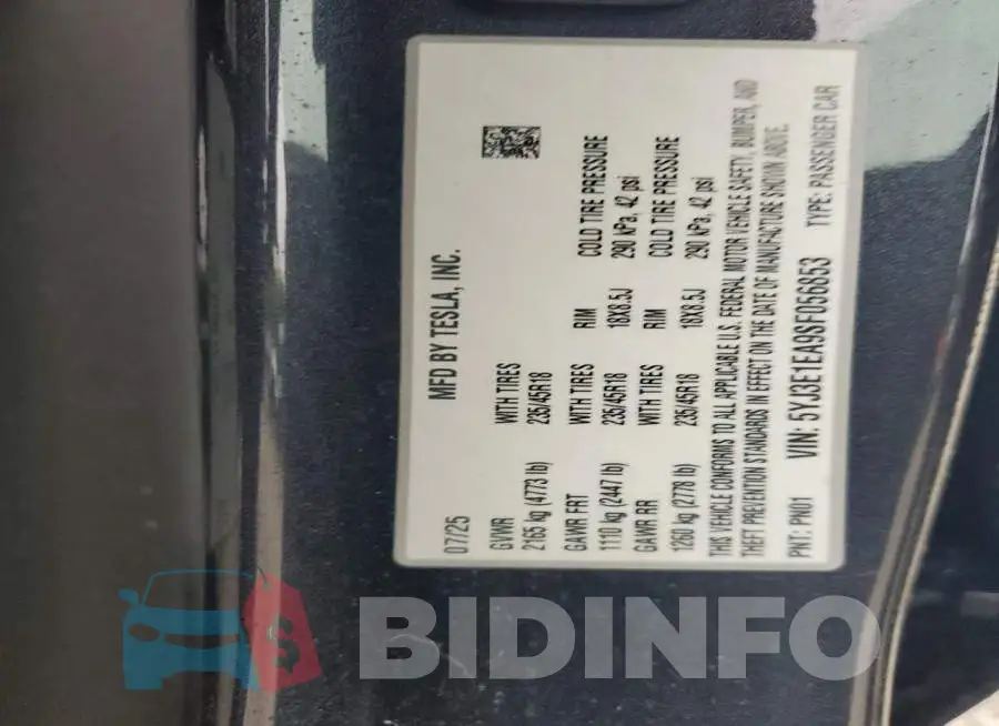 5YJ3E1EA9SF056853 Photo# 13