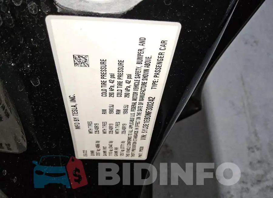 5YJ3E1EB0NF300242 Photo# 12