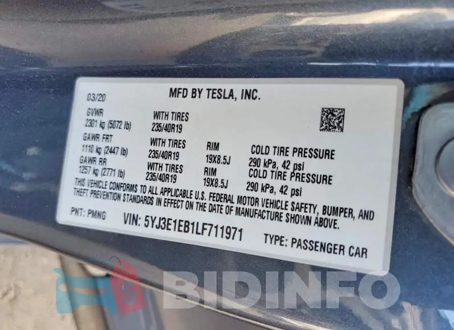 5YJ3E1EB1LF711971 Photo# 13