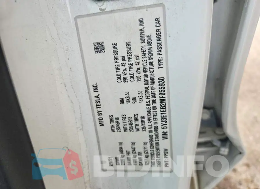 5YJ3E1EB2MF055930 Photo# 13