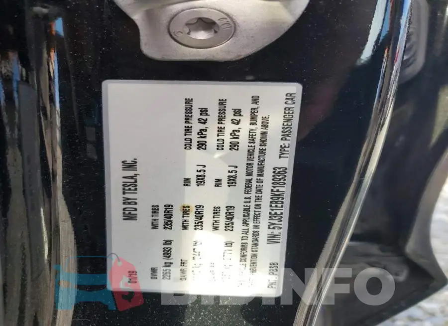 5YJ3E1EB9KF189363 Photo# 13