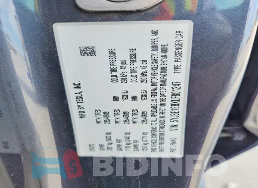 5YJ3E1EBXLF801247 Photo# 13