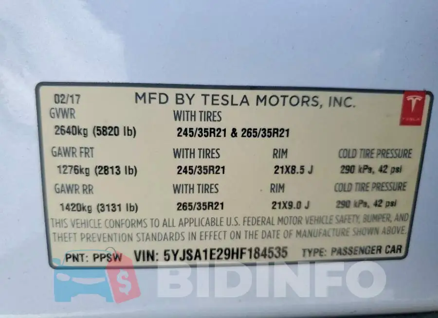 5YJSA1E29HF184535 Photo# 12