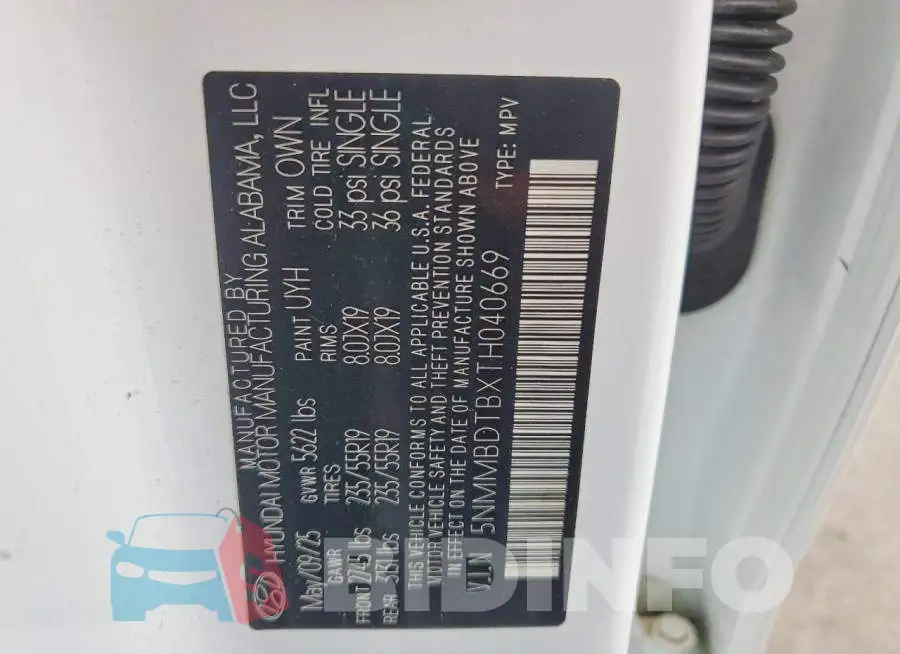 5NMMBDTBXTH040669 Photo# 13