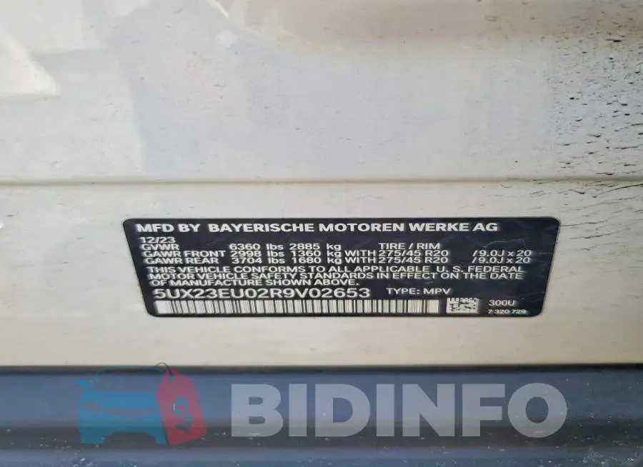 5UX23EU02R9V02653 Photo# 13