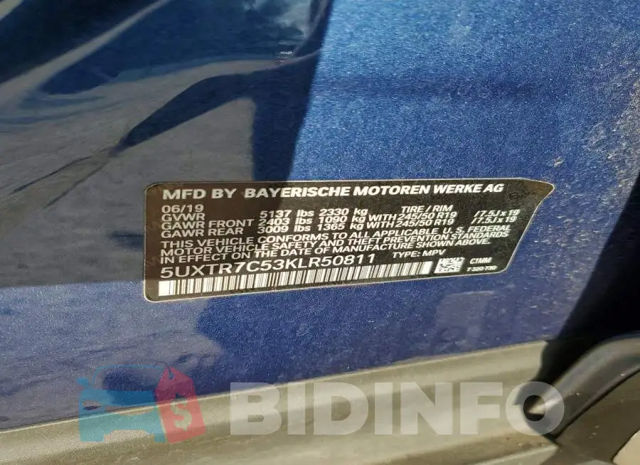 5UXTR7C53KLR50811 Photo# 14