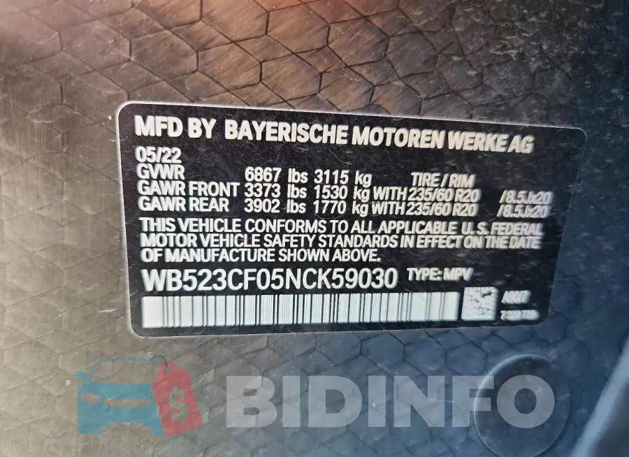 WB523CF05NCK59030 Photo# 13