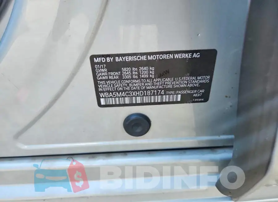 WBA5M4C3XHD187174 Photo# 12