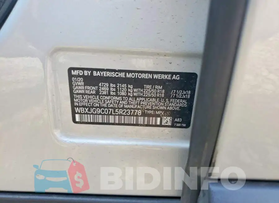 WBXJG9C07L5R23778 Photo# 13