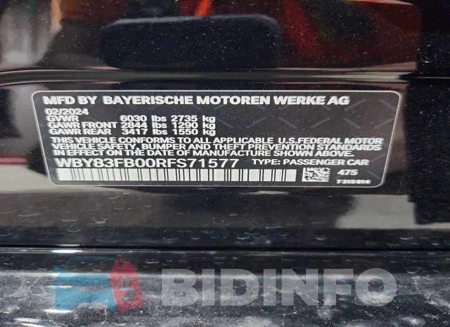 WBY83FB00RFS71577 Photo# 13