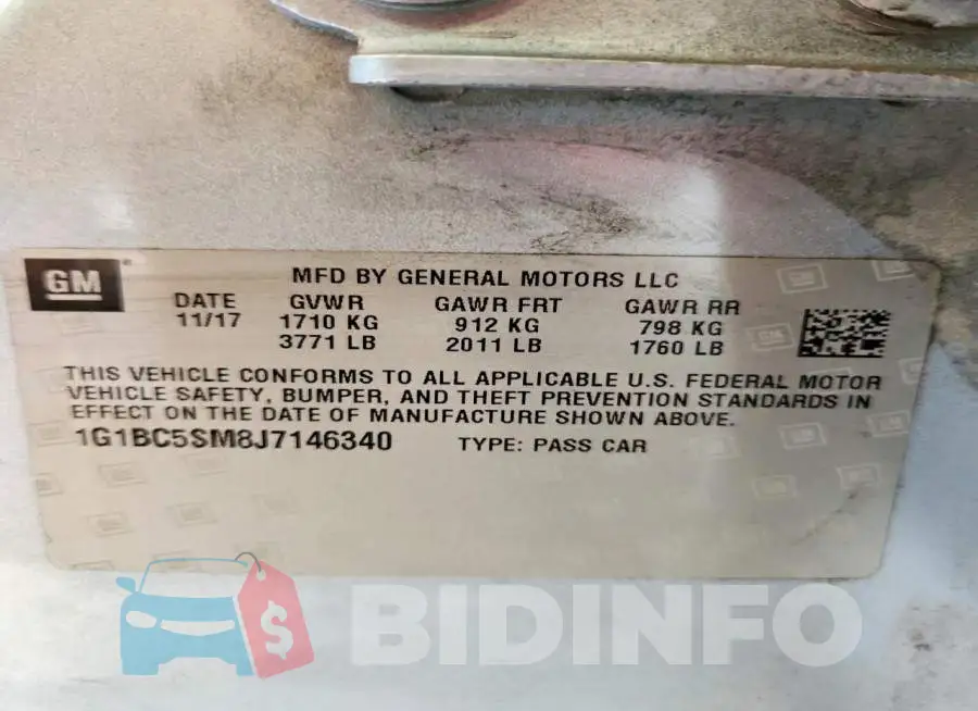 1G1BC5SM8J7146340 Photo# 12