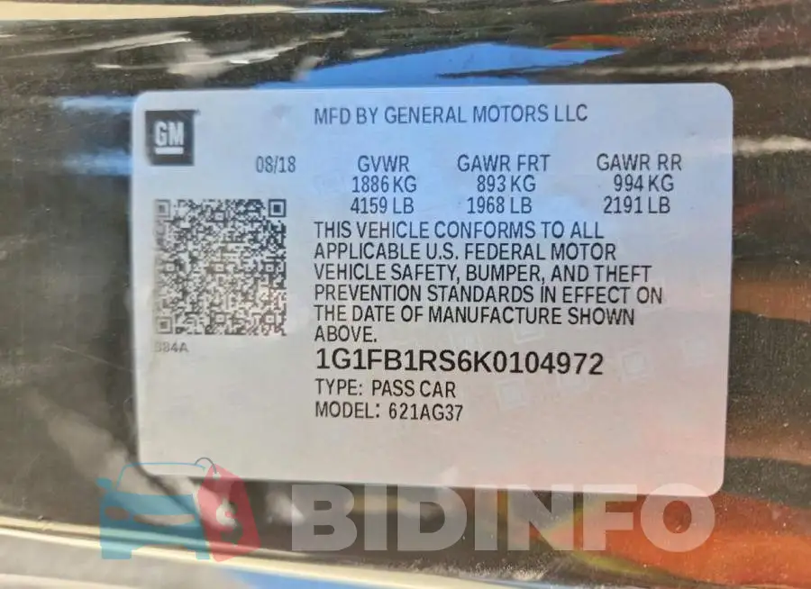 1G1FB1RS6K0104972 Photo# 13