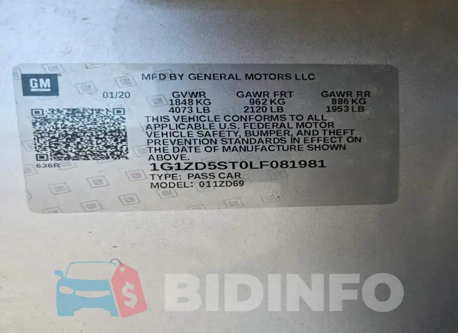 1G1ZD5ST0LF081981 Photo# 12