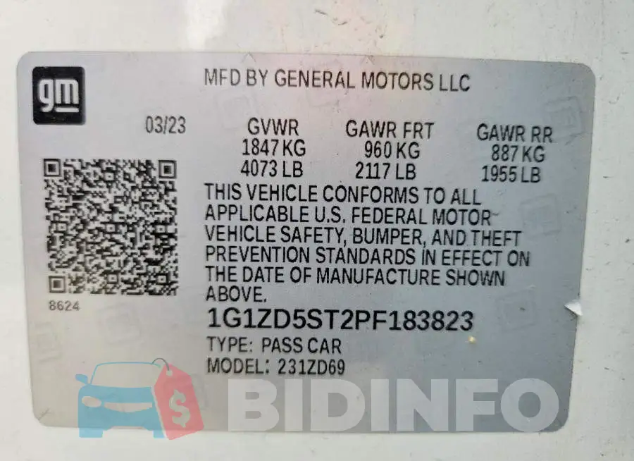 1G1ZD5ST2PF183823 Photo# 12