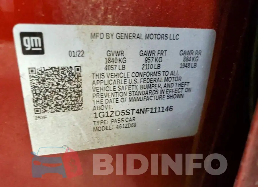 1G1ZD5ST4NF111146 Photo# 12
