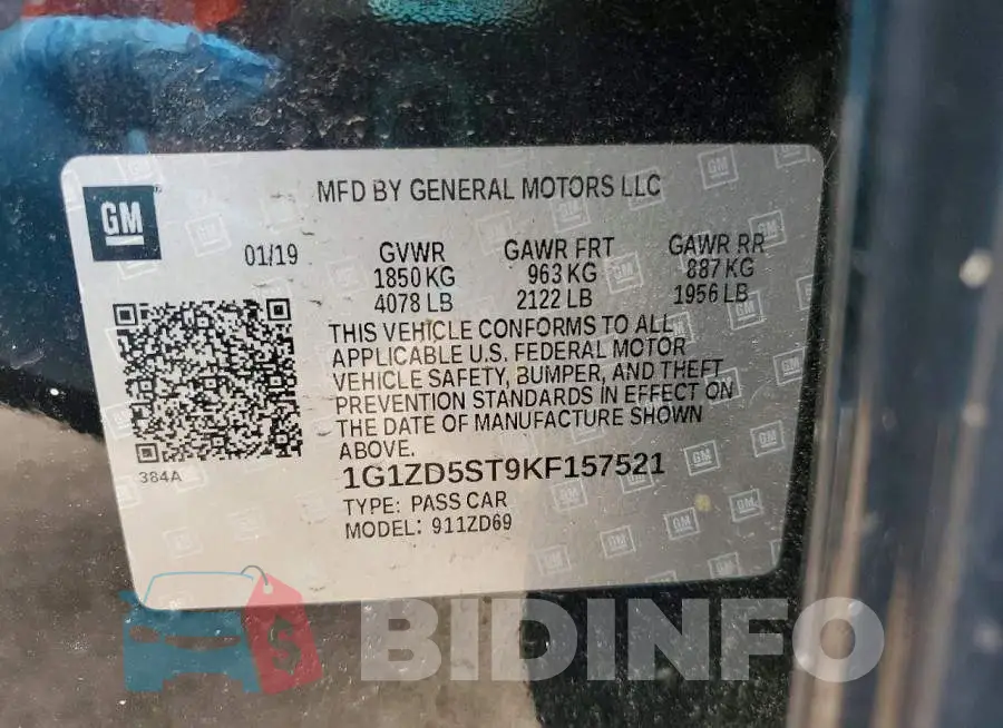 1G1ZD5ST9KF157521 Photo# 13