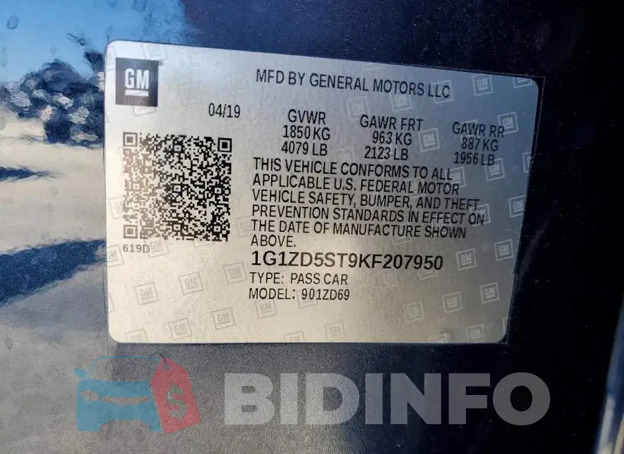 1G1ZD5ST9KF207950 Photo# 13