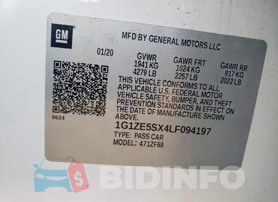 1G1ZE5SX4LF094197 Photo# 12