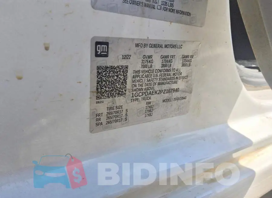 1GCPDAEK2PZ167940 Photo# 12