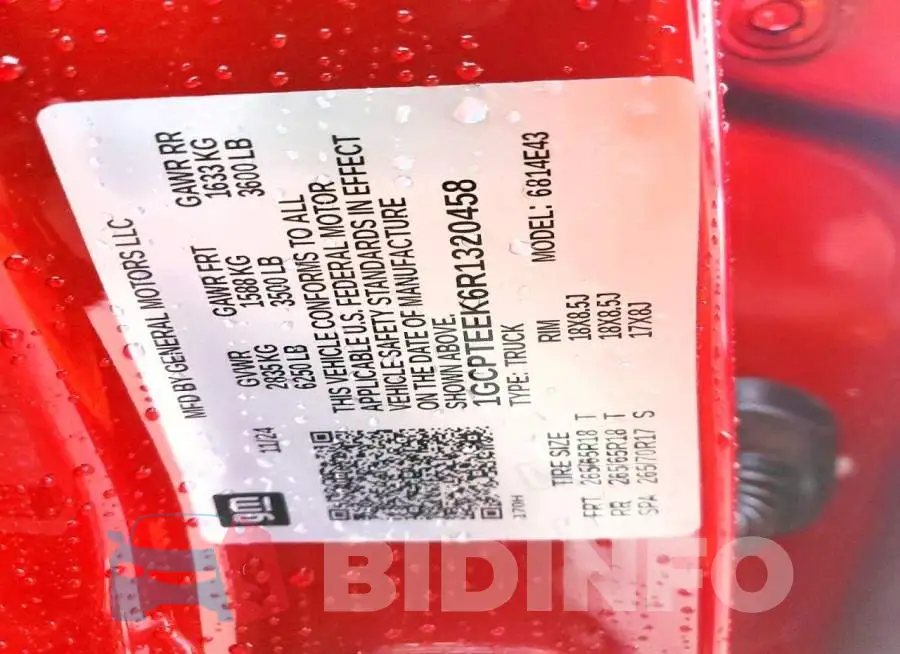 1GCPTEEK6R1320458 Photo# 12