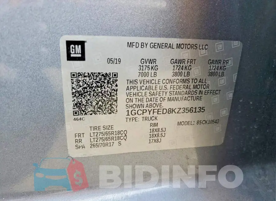 1GCPYFED8KZ356135 Photo# 12