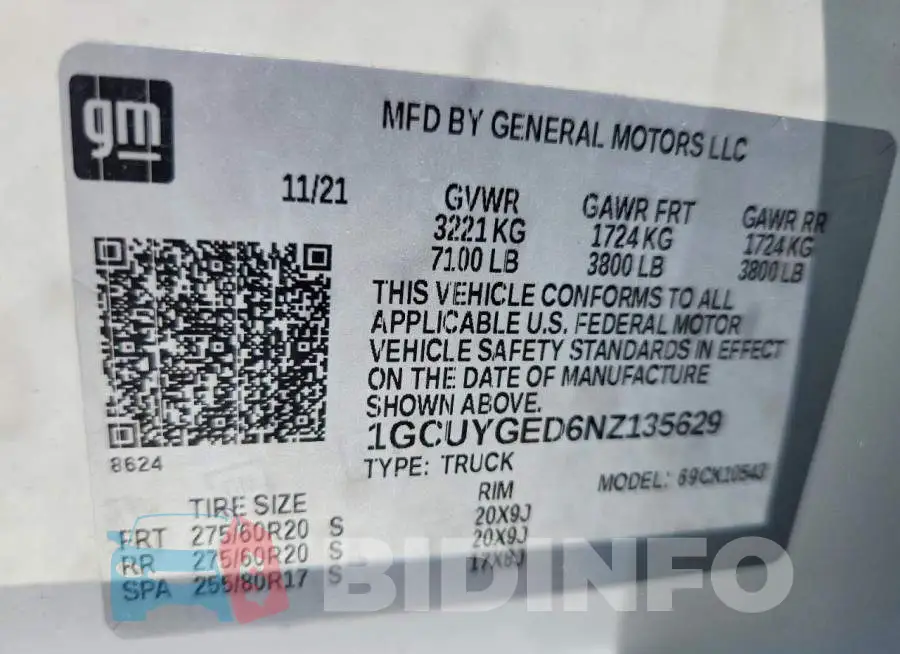 1GCUYGED6NZ135629 Photo# 12