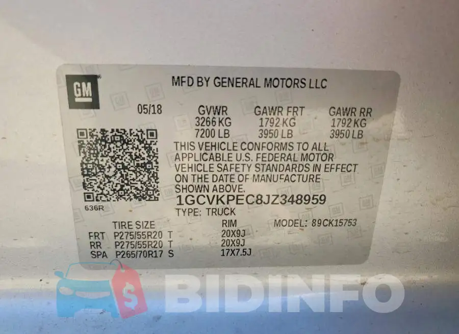 1GCVKPEC8JZ348959 Photo# 12