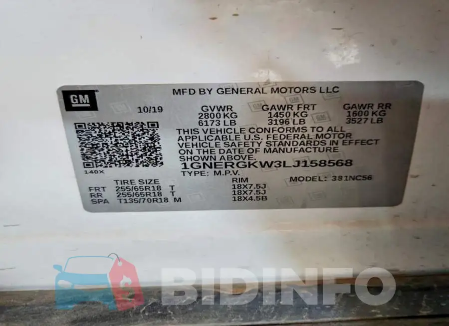 1GNERGKW3LJ158568 Photo# 14
