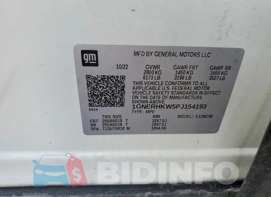 1GNERHKW5PJ154193 Photo# 13