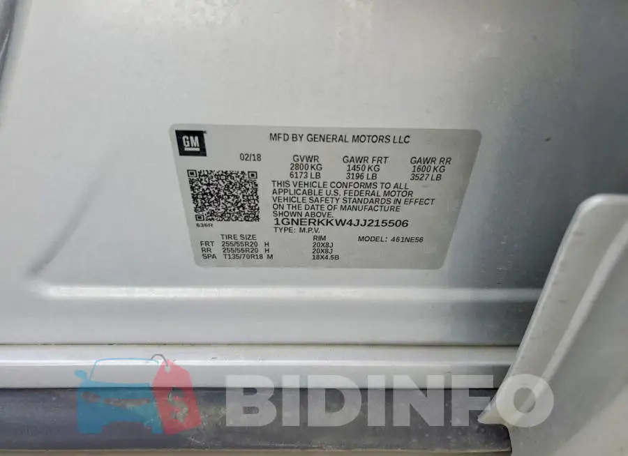 1GNERKKW4JJ215506 Photo# 13