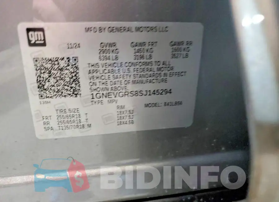 1GNEVGRS8SJ145294 Photo# 13