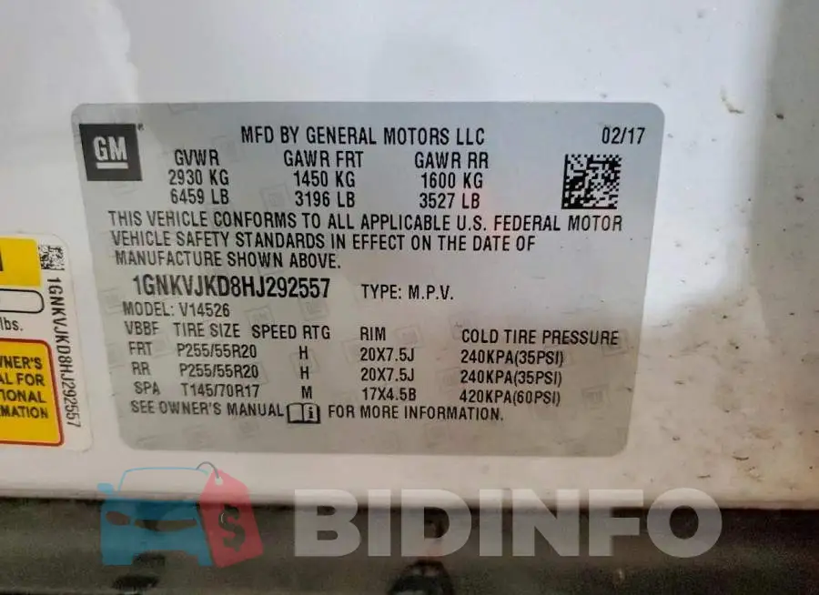 1GNKVJKD8HJ292557 Photo# 13