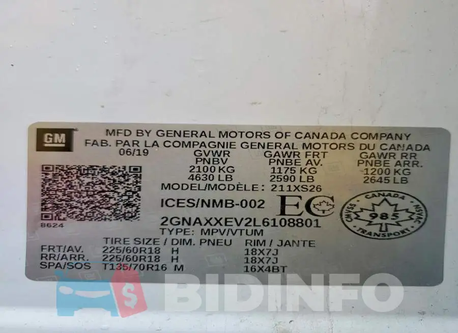 2GNAXXEV2L6108801 Photo# 13