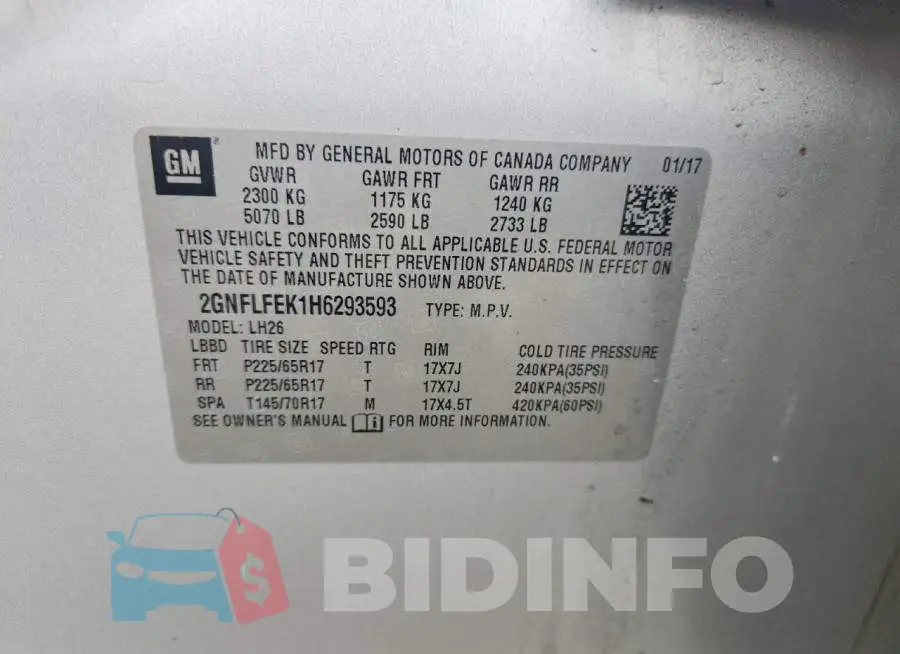 2GNFLFEK1H6293593 Photo# 12