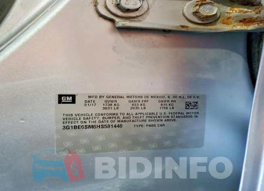 3G1BE6SM6HS581448 Photo# 12