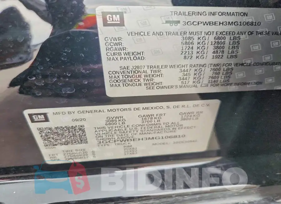 3GCPWBEH3MG106810 Photo# 12
