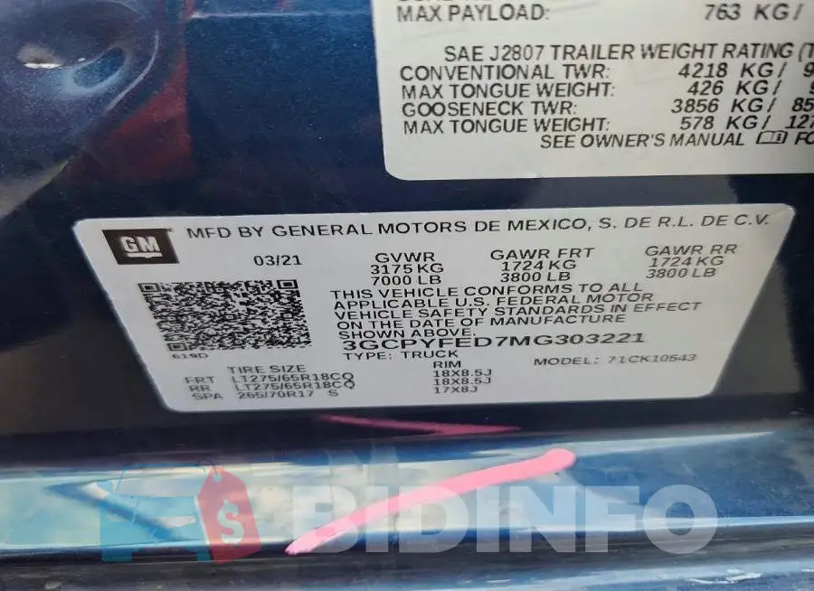 3GCPYFED7MG303221 Photo# 13