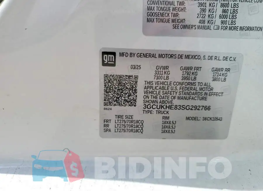 3GCUKHE83SG292766 Photo# 13
