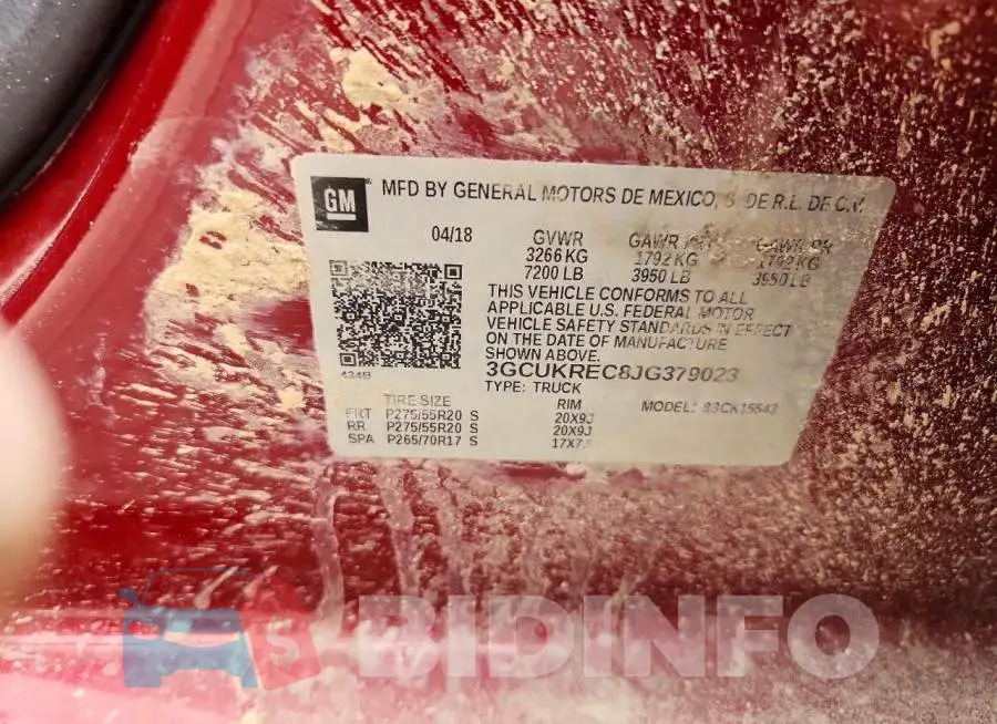 3GCUKREC8JG379023 Photo# 12
