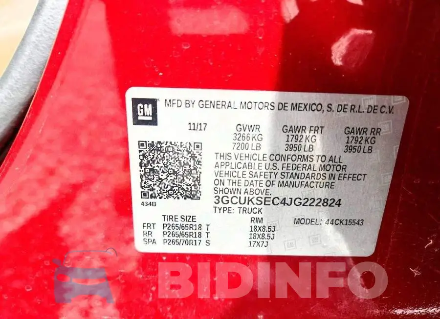 3GCUKSEC4JG222824 Photo# 13