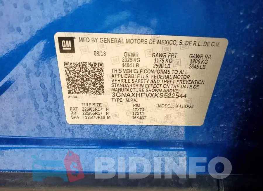 3GNAXHEVXKS522544 Photo# 13