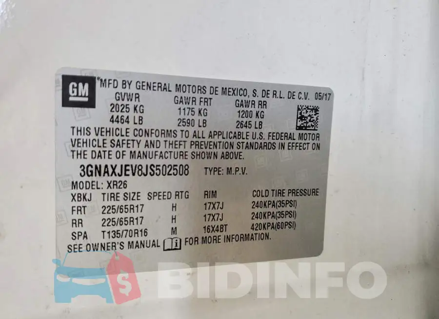 3GNAXJEV8JS502508 Photo# 13